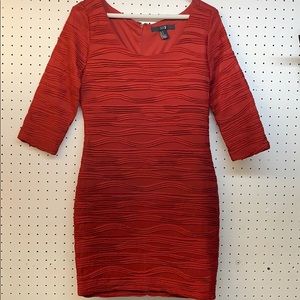 Red textured cocktail dress